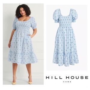 EUC Hill House Louisa Nap Dress blue ditsy size XL